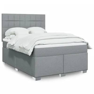 Produktbild von Hochwertig Boxspringbett mit Matratze Hellgrau 140x190 cm Stoff 3290483