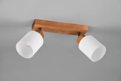 Produktbild von lightling Astrid Strahler, Deckenspot 2-flammig, Naturholz, ohne Leuchtmittel, E14, max: 25W, 30x10x21 cm