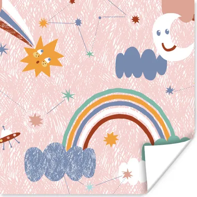 Produktbild von MuchoWow® Poster Regenbogen - Kind - Wolken 50x50 cm - Wohnzimmerdekoration