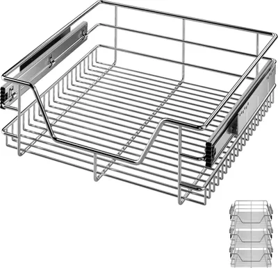 Image de CASARIA® 3x Tiroir télescopique de rangement 50 cm pour armoire cuisine tiroir de cuisine métal tiroir coulissant