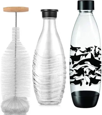 Produktbild von Flaschenbürste 35 cm, für SodaStream Glasflaschen, Nylonborsten, kratzfest, für 0,615L und 1L Flaschen