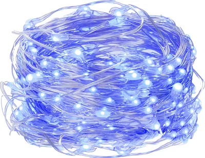 Produktbild von SPRINGOS_ Silberdraht-Beleuchtung mit 20 LEDs LED-Lichterkette 200 cm blau batteriebetrieben ndoor Weihnachten Weihnachtsdekoration LED-Leuchten LED-Lämpchendekorative Beleuchtung