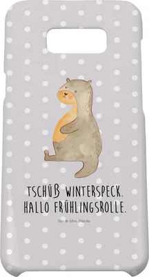 Produktbild von Mr. & Mrs. Panda Samsung Galaxy S8 plus Handyhülle  Otter Bauch - Grau Pastell - Geschenk, Cover, Handy, Sportmuffel, Case, Winterspeck, Hülle, dick, Essen. Foodlover