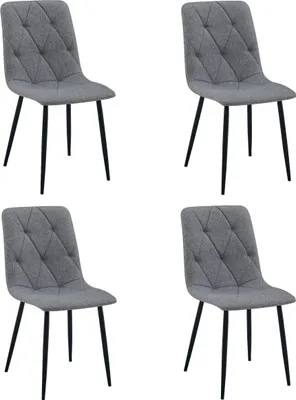 Image de Chaise LIBRA - tissu gris foncé / pieds noirs x 4