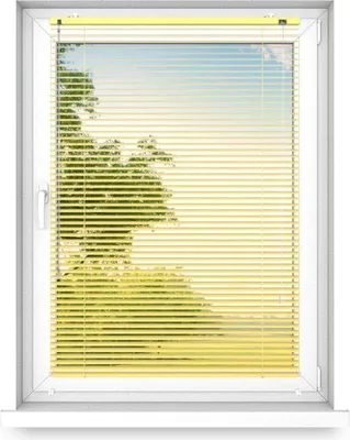 Produktbild von time4blinds - Jalousien Fenster Innen ohne Bohren, Alu Jalousie Aluminium Rollos, Hellgelb, Links, 1300x1500