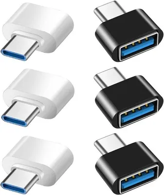Immagine prodotto di Set di adattatori USB-C, 6 pezzi, OTG 3.0, nero e bianco