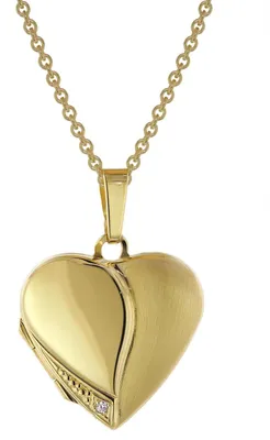 Immagine prodotto di Trendor 75738, ciondolo a forma di cuore con collana da donna, placcato in oro su argento 925, lunghezza 50 cm