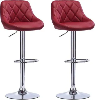 Immagine prodotto di Sgabello da bar ergonomico rosso scuro, regolabile in altezza