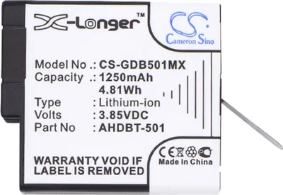 Produktbild von Akku fr Gopro Hero 6, Hero 5 (equ.AHDBT-501) 1250mAh