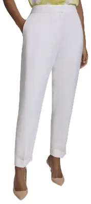 Produktbild von Calvin Klein Damen Business Tapered Leg Ponte Pant Hose, Weiß/cremefarben, 44
