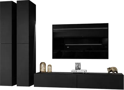 Obrázok produktu pre COLETTE II Nástenná skrinka čierna / čierna matná+ LED osvetlenie