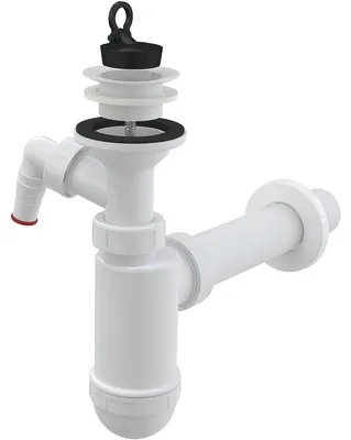 Produktbild von Alcadrain Flaschengeruchverschluss für die Waschbecken DN 40 mit einem Geräteanschluss und Kunststoffgitter DN 63