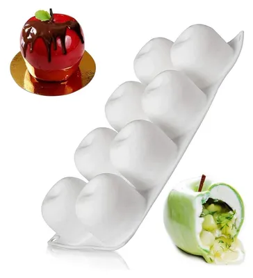 Produktbild von Silikonform 3D Apfel 8 Mulden für Kuchen, Schokolade, Gelee