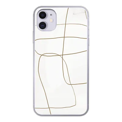 Produktbild von MuchoWow® Handyhülle Schutzhülle Hülle für iPhone 11 Kunst - Braun - Weiß - Abstrakt Silikon Softcase Handy Hülle - Handytasche