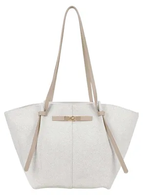 Produktbild von Gallantry, Damen Shopper genarbt mit langen Henkeln und Drehverschluss, Beige