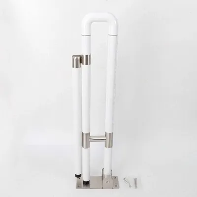 Zdjęcie produktu dla Uchwyt podpierający Pomoc przy wstawaniu Poręcze Uchwyt zabezpieczający do toalety Uchwyt podpierający składany Uchwyt składany Antypoślizgowy uchwyt ścienny Łazienka ze stali nierdzewnej (600 mm, biały)