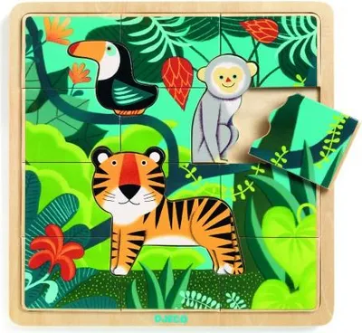 Obrázek produktu pro Dřevěné puzzle Džungle, Djeco