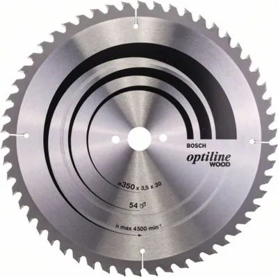 Image de Lame de scie circulaire BOSCH Optiline Wood Ø 30mm - 350X30X3.5 - 54D - 2 608 640 674
