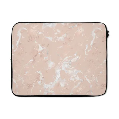 Produktbild von MuchoWow® Laptop Hülle 17 Zoll Laptoptasche Roségold - Marmor - Muster - Luxus - Zipper - Schutzabdeckung