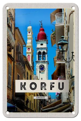 Produktbild von Blechschild Reise 12x18cm Korfu Greece Griechenland Urlaub Schild