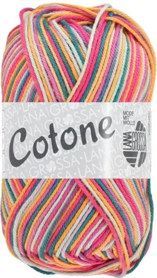 Produktbild von Lana Grossa - Cotone Print 0356 orange pink lila seezartgrün