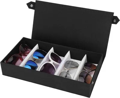 Produktbild von Famanu Aufbewahrungsbox für mehrere Brillen - schwarz - praktisch - 5 Fächer