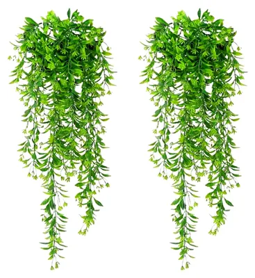 Produktbild von 2 Stück Künstliche Efeu Grün Hängende Kunstpflanzen für Innenbereich, Wand, Hängekörbe