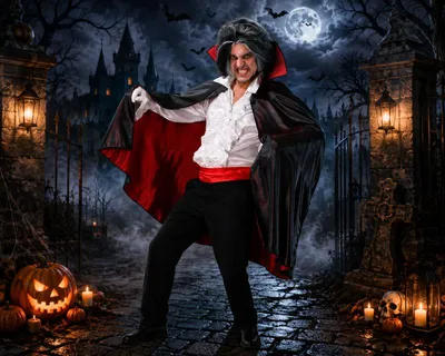 Produktbild von Erwachsenenkostüm Wendeumhang Enigma schwarz-rot – Vampir Cape für Halloween & Karneval (XXL)