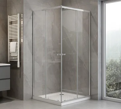 Produktbild von Aqualine AGGA quadratische Duschwand 900x900mm, Klarglas
