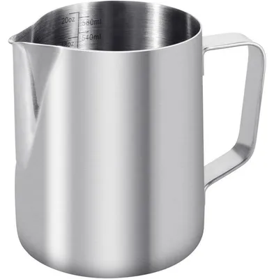 Immagine prodotto di Bollitore in acciaio inossidabile da 600 ml, color argento, per cappuccino e montalatte