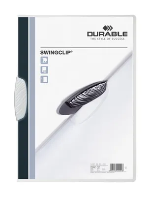 Zdjęcie produktu dla DURABLE Skoroszyt zaciskowy SWINGCLIP® 30 A4 przezroczysty, Bia?y, 226002, 25 szt.