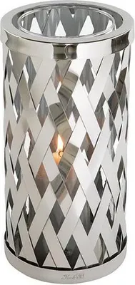 Produktbild von Fink OTIS, Windlicht, Glas, glatt, silberfarben, H. 32 cm, D. 16 cm Höhe: 32.00 cm Durchmesser: 16.00 cm 159235