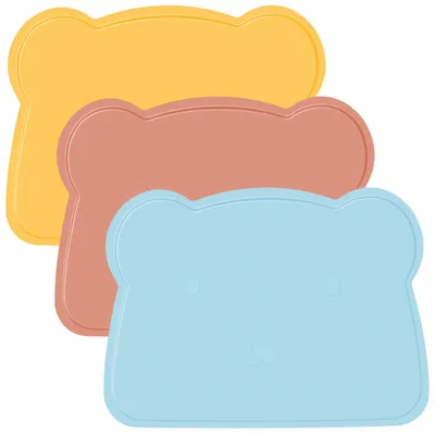 3er-Set Silikon-Tischsets für Kinder, Bär-Design, 36x26 cm