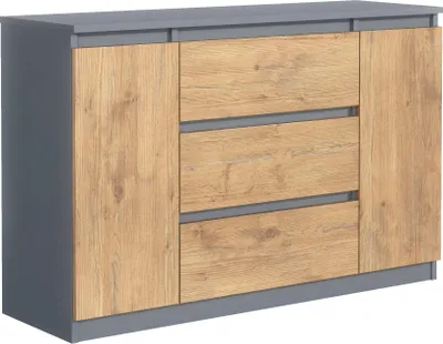 Produktbild von Mobelsta Kommode, Schrank mit Schubladen, Modernes Sideboard, Schubladenschrank, Kommodenschrank, Anthrazit  & Lancelot 120x39x78,5 cm