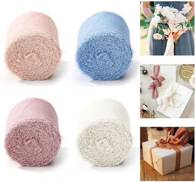 Immagine prodotto di Rotoli di chiffon leggero per decorazioni e matrimoni, 3 cm x 5 metri