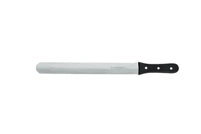 Produktbild von Bäckermesser Konditormesser Kuchenmesser 31cm Wellenschliff/glatte Schneide Chrom-Molybdän-Stahl Finger- und Handschutz