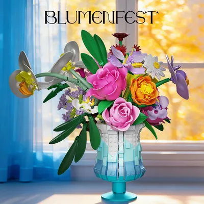 Produktbild von Blumensträuße Bausteine Blume Set, Blumen und Pflanzen Serie Spielbausteine