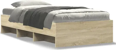Produktbild von vidaXL Bettgestell ohne Matratze Sonoma-Eiche 90x200 cm Holzwerkstoff