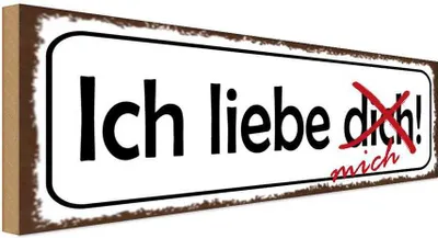 Produktbild von vianmo Holzschild 10x27 cm ich liebe dich mich Dekoration