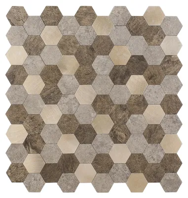 Produktbild von 3D Wandaufkleber - Selbstklebende Fliesenaufkleber Küche & Bad - Wasserfeste Komposit Wandpaneele - 30,5 x 30,5 cm. Braun
