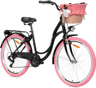 Produktbild von Goetze Mood 26 Zoll City Bike, 17 Zoll Tiefeinsteiger, 6-Gang Shimano Tourney, V-Bremse, LED-Beleuchtung, Gepäckträger, Korb mit Bezug