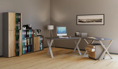 Produktbild von VCM VCM Holz Schreibtisch | Eckschreibtisch schlicht | 220x220 | L Form links oder rechts | Arbeitstisch Platte 80 cm tief | Computertisch Büromöbel - Lona X