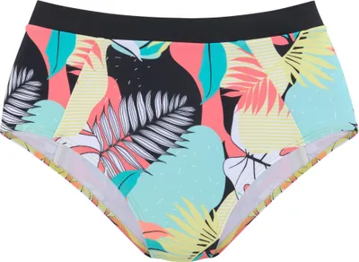 Produktbild von LASCANA ACTIVE Highwaist-Bikini-Hose Layne türkis-gelb-bedruckt Größe 32