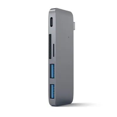 Immagine prodotto di Satechi, Hub Type-C con 2 porte USB 3.0 e 2 lettori di schede SD/micro SD, grigio antracite