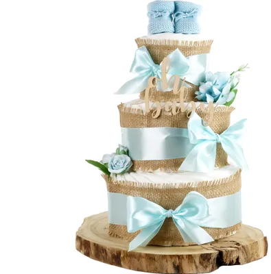 Produktbild von Große Windeltorte Alles Jute blue