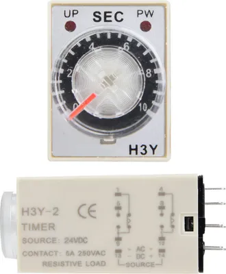 Obrázek produktu pro Časové relé 24V DC, časový spínač H3Y-2, časový spínač 10S