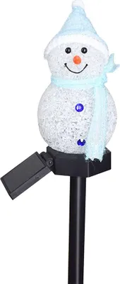 Produktbild von Solar Weihnachten Schneemann Boden eingesetzt Lampe Outdoor Garten Dekoration Landschaft LED Rasenlampe Gelb / Rot / Lila / Blau