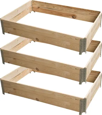 Produktbild von ROYSSON® 3 x Hochbeet 120 x 80 cm Palettenrahmen | Langlebig & Nachhaltig für den Garten