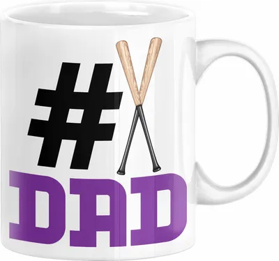 Produktbild von Baseball-Spieler Nummer 1 Dad Vater Tasse Geschenk Baseball Papa Geschenkidee Bester Papa Der Welt Vatertag Lustige Geschenkidee (Weiß)