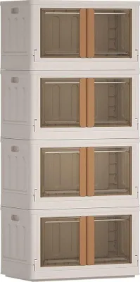 Produktbild von Famanu Aufbewahrungsbox mit Deckel, 72L, transparent, 4 Stück, milchweiß
